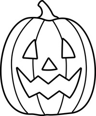 Halloween pumpkin outline vector.
Jack o lantern pumpkin for Halloween outline.