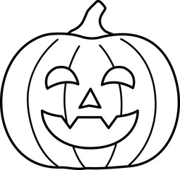 Halloween pumpkin outline vector.
Jack o lantern pumpkin for Halloween outline.