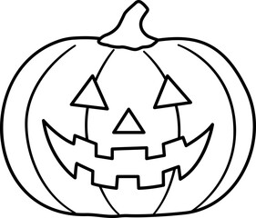 Halloween pumpkin outline vector.
Jack o lantern pumpkin for Halloween outline.
