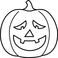 Halloween pumpkin outline vector.
Jack o lantern pumpkin for Halloween outline.
