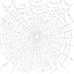 Obraz premium Dew-covered spiderweb