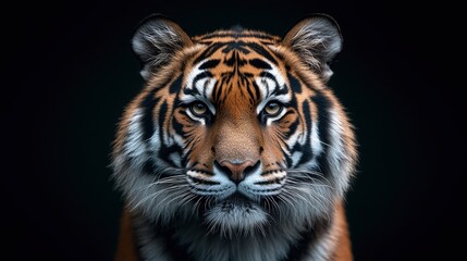 Fototapeta premium Majestic Tiger Portrait with Intense Gaze