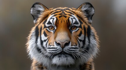 Fototapeta premium Close-up portrait of a majestic tiger with piercing gaze