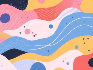 Chaotic patterns flat design front view surreal dreamscape theme animation colored pastel