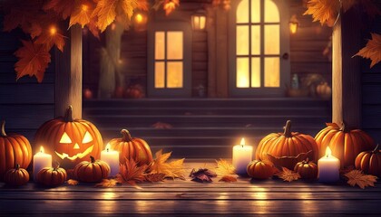 Obraz premium halloween pumpkin in the garden