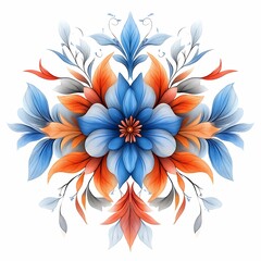Fototapeta premium Floral pattern digital vibes vibrant floral pattern digital artwork nature inspired colorful design abstract illustration contemporary style