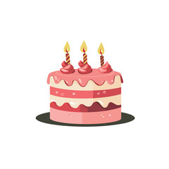 Birthday cake vector isolated illustration