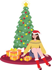 People celebrate new year and christmas