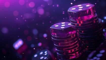 Banner design for Non GAME STOP Casino, dark purple background, bold GAME STOP text prominently placed, minimalist with integrated gaming elements, text and visuals balanced