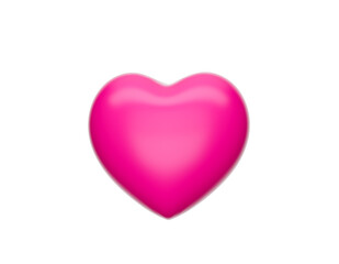3d Pink heart on white background. heart icon, like and love 3d illustration
