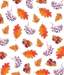 seamless pattern with autumn leaves