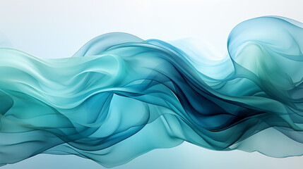 Cool-toned smoke in shades of blue, teal, and green, softly swirling and creating abstract shapes, a tranquil and refreshing vibe, perfect for a serene and relaxing background 