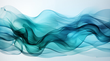 Cool-toned smoke in shades of blue, teal, and green, softly swirling and creating abstract shapes, a tranquil and refreshing vibe, perfect for a serene and relaxing background 