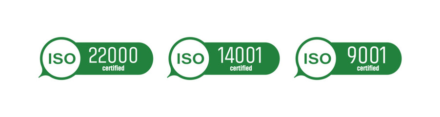 ISO certified sign on white background	