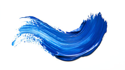 Dynamic Blue Brush Stroke on White Background: Artistic Expression and Fluidity in Minimalist Form