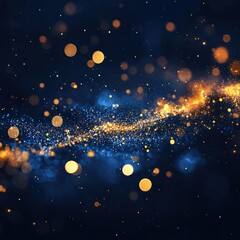 Obraz premium Sparkling gold dust on blue