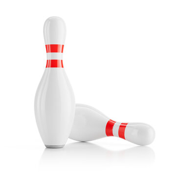 Two bowling pin on transparent background
