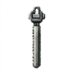 Fototapeta premium A pixel art representation of a wrench, typically used for tightening or loosening bolts.