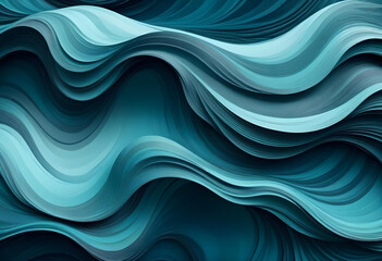 Wavy patterns in shades of green create mesmerizing visual effect, evoking sense of calm and tranquility. fluid lines and varying tones enhance depth and movement of design