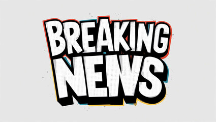 Obraz premium breaking news graffiti lettering illustration design on plain white background