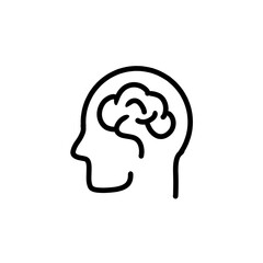 Brain  in head  human icon