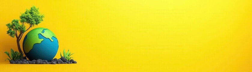 Earth elementals creating a new world, flat design, top view, creation theme, 3D render, vivid