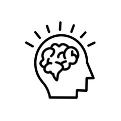 Brain in head human icon