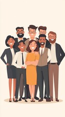 Obraz premium flat illustration, A great company to welcome new colleagues together