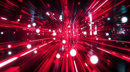 Naklejka premium Red light streak futuristic looping animation, Abstract background.
