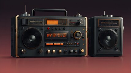 old radio cassette player