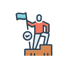 Color illustration icon for conquering
