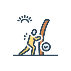 Color illustration icon for challenge accepted
