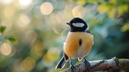 Nature wildlife image of bird standing on tree branch.