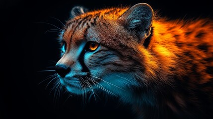 Obraz premium Majestic Cheetah in Dramatic Lighting