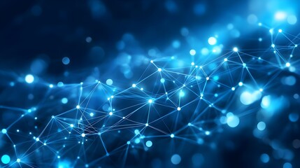 Abstract blue digital network background