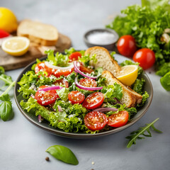 salad plate with bread