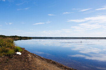 夏の苫小牧市の支笏湖