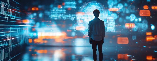 AI assistant projection, digital hologram communication