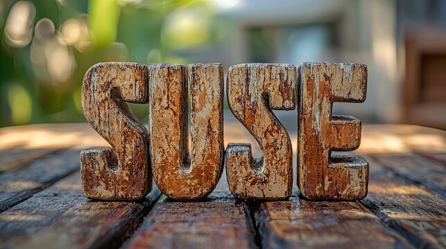 Vintage Block Letters Displaying the Word SUSE