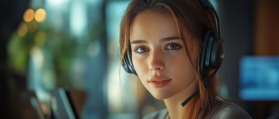 Customer support and assistance is provided by a female call center agent.