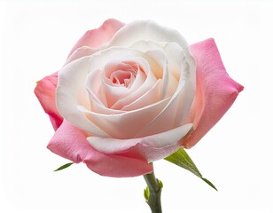 Pink rose close up, isolated on white