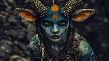 Fototapeta premium an ugly human demon hybrid, masterpiece wallpaper