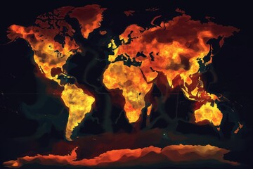 Global Heat Map Illustrating Climate Change Effects
