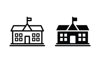 School Building icon, School Building sign vector
