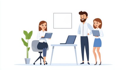 Fototapeta premium Team Collaboration in Modern Office Environment