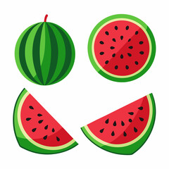Watermelon Variety Showcase -Explore the Delicious World of Watermelon.A Colorful Collection of Watermelon Slices,A Set of Different Watermelon Slices,Watermelon Slices