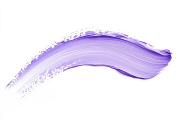 A smooth, curved stroke of lavender paint on a white background.