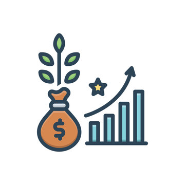 Color illustration icon for investment