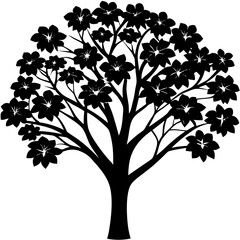 Obraz premium Elegant Tree Silhouette Vector High-Quality Tree Silhouette Vector Graphics for Creative Projects,Stunning Tree Silhouette Vector Art for Nature-Themed Designs