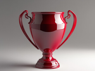 Fototapeta premium Glossy red soccer trophy cup